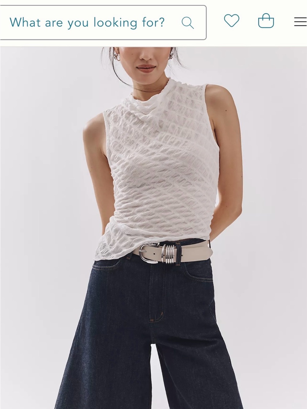 Maeve Asymmetrical Textured Tank Top